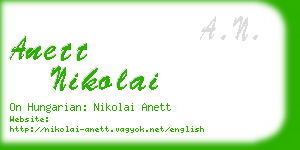 anett nikolai business card